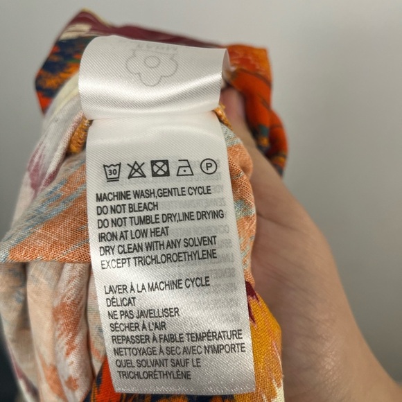 Farm Rio x Anthropologie Sleeveless Midi Dress new size large orange drop waist - Picture 11 of 12